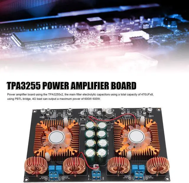 Alt view image 3 of 5 - TPA3255 Power Amplifier Board, Digital Stereo Amplifier Board, Dual Core Class D High Power 600W 600W DIY Audio Power Amp Module for Home Theater