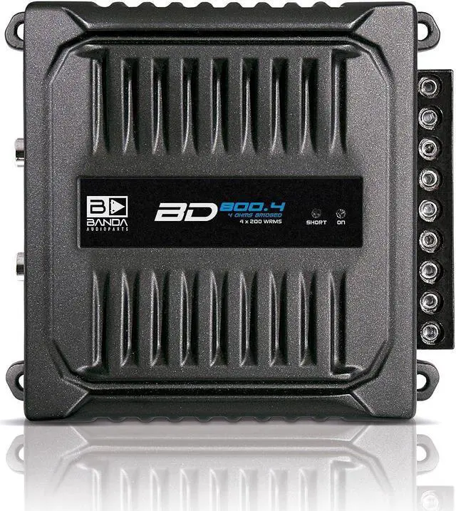 Alt view image 4 of 5 - Banda Audioparts BD800.42OHM 800 Watts 4 Channel 2 Ohm Full Range Car Audio Amplfier 4 x 200 Watt Rms 4 Ohms Bridged - Black