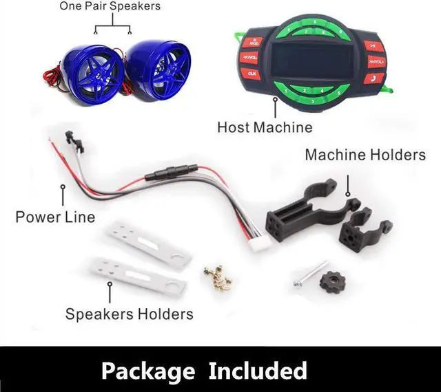 Alt view image 2 of 5 - Beyondcity UTV ATV Bluetooth Amplifier Sound System Hand-Free Speakers FM USB Audio System Stereo 3 Inch Speakers 12V Motorcycle Waterproof Audio FM Radio Stereo Speaker (Blue Star Speaker)