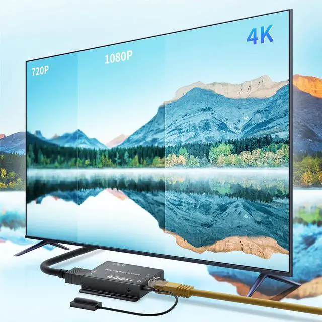 Alt view image 4 of 5 - BolAAzuL 4K HDMI Extender over Cat6/7, 70M HDMI to Ethernet Extender Kit (TX and RX) 4K@30Hz with HDMI Loopout, EDID & IR, Lossless Trans Flexible Distance 230ft for PS4 HDTV Firestick PC