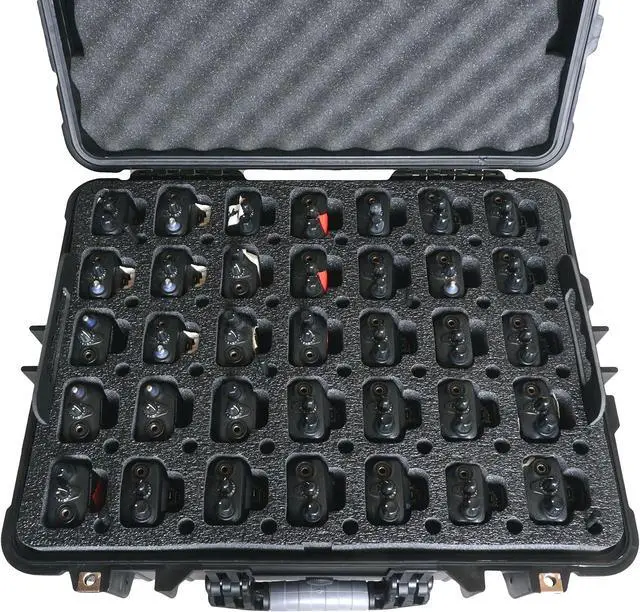 Alt view image 3 of 5 - Case Club Case fits 35 Motorola R2 / CP200 / XPR 3500e Two-Way Radios in Pre-Cut Heavy Duty Wheeled Waterproof Case