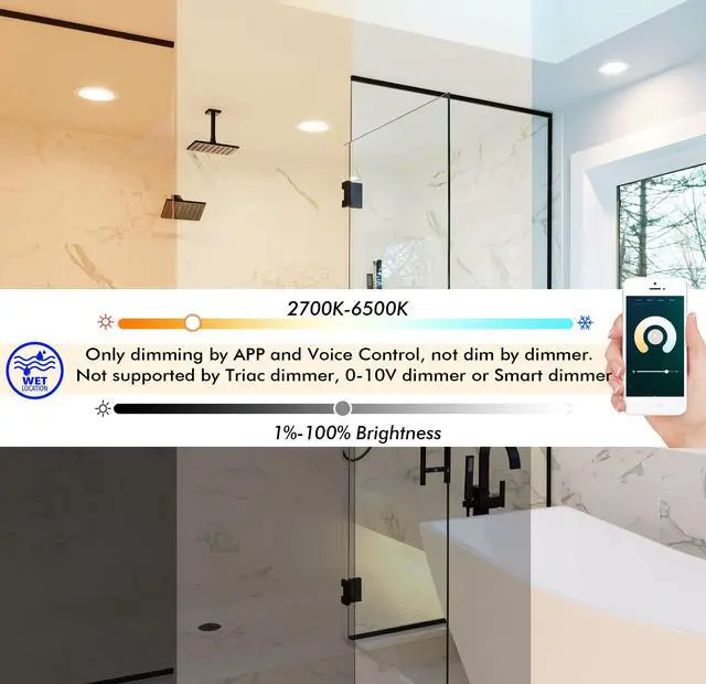 Alt view image 2 of 5 - CLOUDY BAY 6inch Smart Recessed Ligthing Bundle