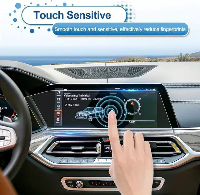 Alt view image 4 of 5 - Coleya 2019-2023 X5/X6/X7 Screen Protector for BMW 12.3-inch iDrive Touch Screen, for BMW X5 (40i/45e/M50/M), 9H Tempered Glass 2023 2022 X5/X6/X7 Accessories Scratch-Resistant/HD Transparent 12.3"
