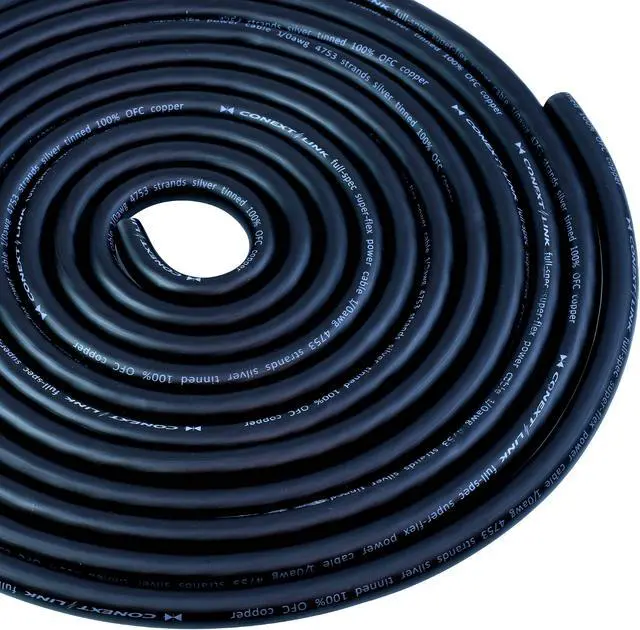 Main image of Conext Link 15 FT 1/0 AWG 0 GA Full Gauge Battery Power Cable Ground Wire Frost Black OFC Copper 10032