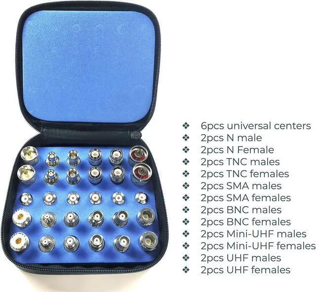Alt view image 2 of 3 - ConnectoRF 30pcs RF Coaxial Universal Adapter Kit N TNC SMA BNC UHF Mini-UHF (kit only (no Cable))