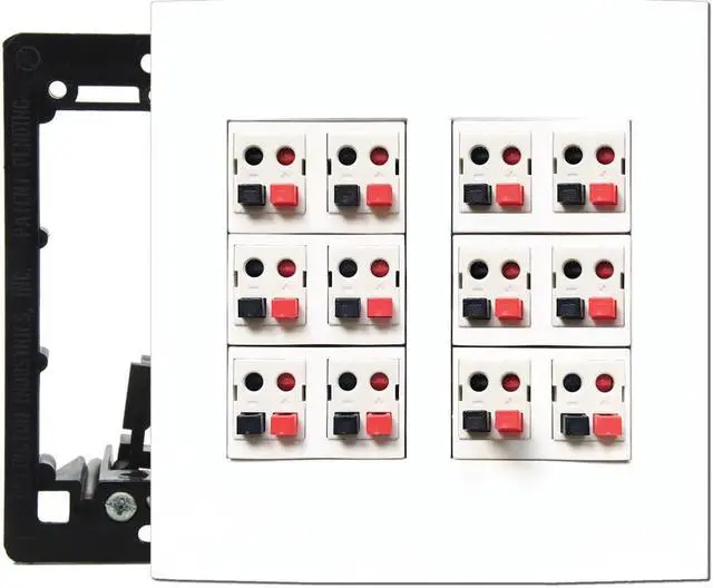 Main image of DIYTECH Premium 12 Speaker Wall Plate, Supports 12 Configurations, Screwless 2 Gang Plate with Speaker Port