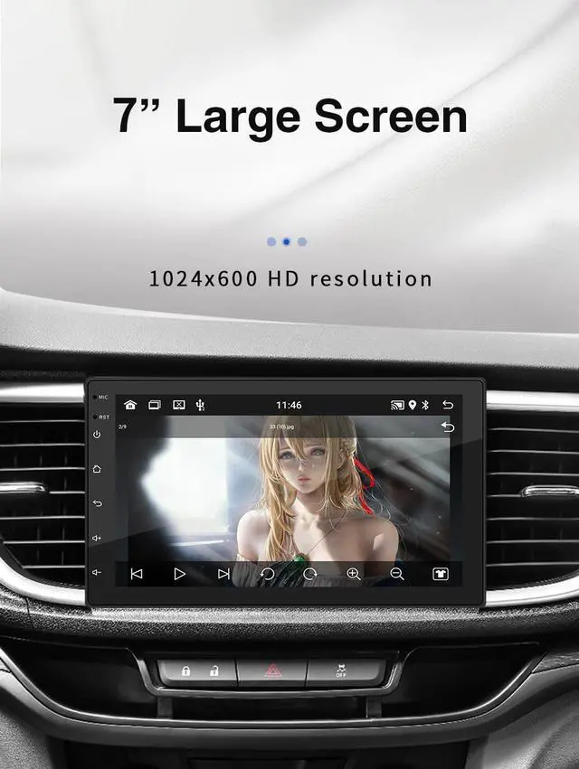 Alt view image 3 of 5 - Car Radio Car Stereo with Wireless Carplay&Android Auto 7-inch Touchscreen Android 11 System 1GB+ 16GB Car Audio Receiver MP5 Player Built-in GPS WiFi Bluetooth Mirror Link FM USB