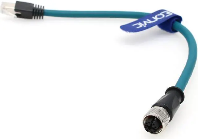 Main image of Eonvic M12 X Code 8 Pin Female to RJ45 Cat-7e High Flex Ethernet Cable for Cognex Industrial Camera (30CM)
