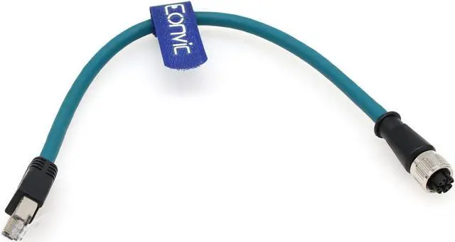 Alt view image 3 of 5 - Eonvic M12 X Code 8 Pin Female to RJ45 Cat-7e High Flex Ethernet Cable for Cognex Industrial Camera (30CM)