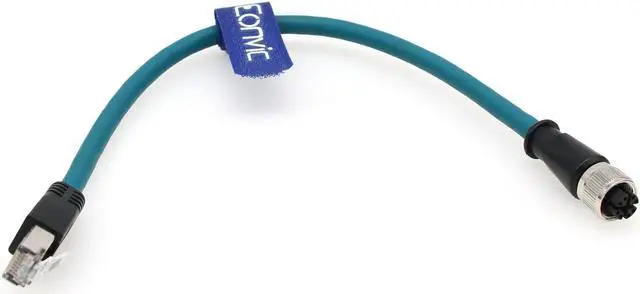 Alt view image 4 of 5 - Eonvic M12 X Code 8 Pin Female to RJ45 Cat-7e High Flex Ethernet Cable for Cognex Industrial Camera (30CM)