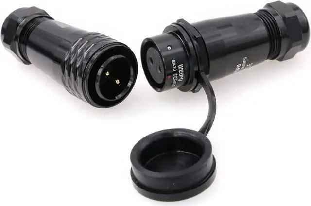 Alt view image 3 of 5 - Eonvic WEIPU SA20 2 Pin Waterproof Connector Aviation Plug Male Socket Female Circular Electronics Monitor TV Solar Power Cable SA2010/P SA2013/S