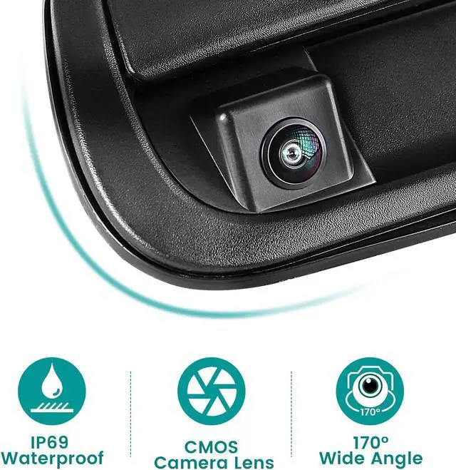 Alt view image 3 of 5 - EWAY Tailgate Handle Backup Camera 7 Inch Monitor Kit for Toyota Tundra Reverse Parking Camera