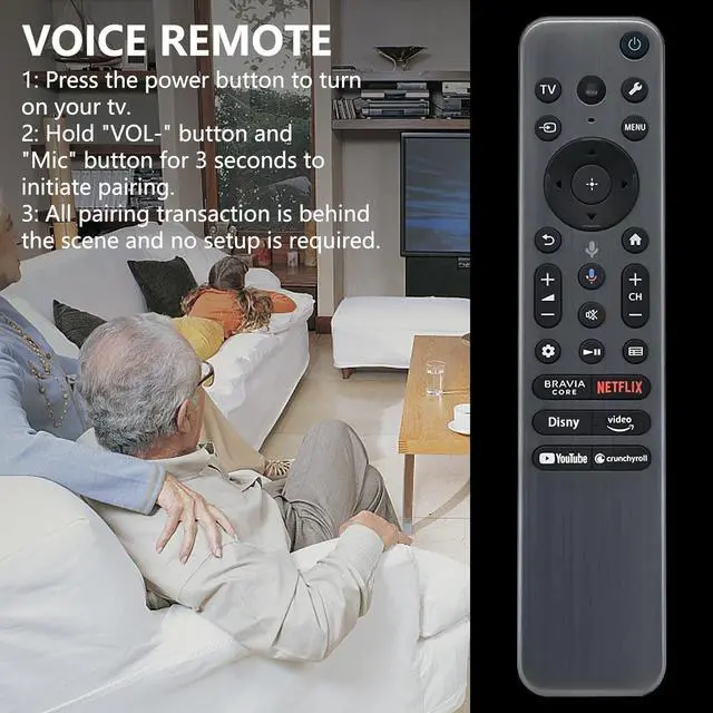 Alt view image 2 of 5 - New RMF-TX910U Voice Remote Control Original -for Most Sony 2023 2024TVs, Includes Voice, Backlight and Metal CasecompatibleXR-55A95LXR-65A95L77A95L.