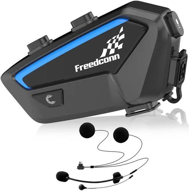 Main image of FreedConn FX 10 Riders Motorcycle Bluetooth Headset with Music Sharing, Helmet Bluetooth Intercom with Noise Cancellation/FM Radio/IP67/Ultra-Thin Body, Universal Communication Systems for Motorbike