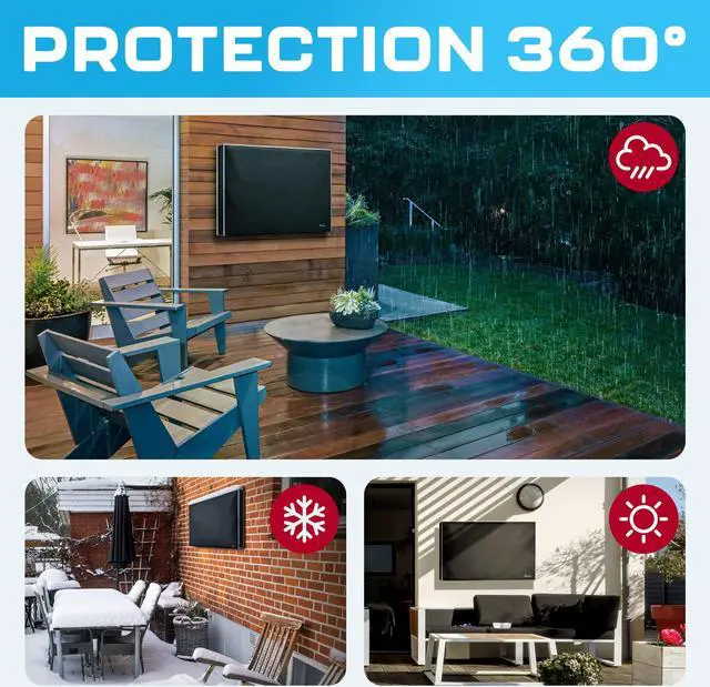Alt view image 4 of 5 - Garnetics Outdoor TV Cover 43 inch | Waterproof and Weatherproof TV Covers | Outdoor TV Enclosure | Smart Shield TV Screen Protector for Outside TV | Cover for Moving | TV Display Protectors