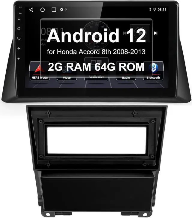 Main image of Car Radio Stereo for Honda Accord 8th 2008 2009 2010 2011 2012 2013, 10 inch Touchscreen GPS Navigation, Wireless CarPlay/Android Auto, IPS Touchscreen, Bluetooth, FM/RDS Radio, 2GB RAM 64GB ROM
