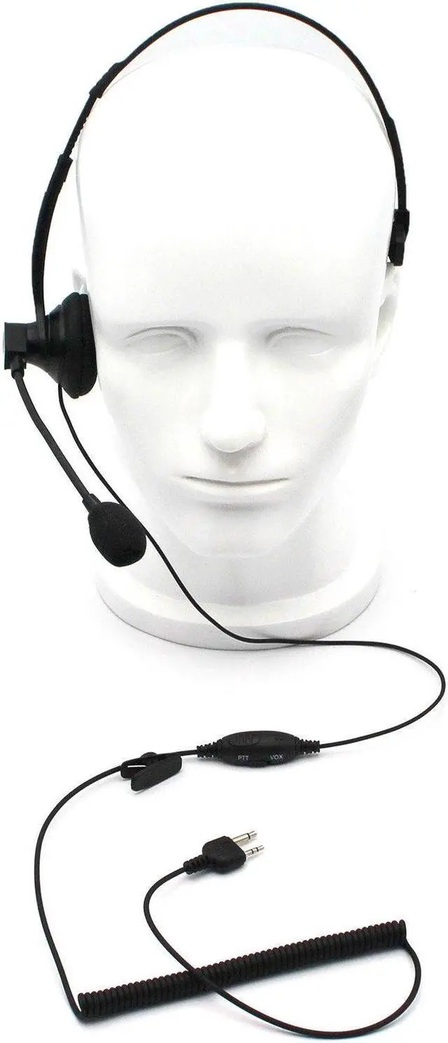Main image of GoodQbuy Over-Head Earpiece/Headset with Boom Mic &VOX for Midland/Alan GMRS/FRS GXT250 GXT1000VP4 LXT500VP3 LXT380 LXT118 2 Two Way Radios 2-pin Jack