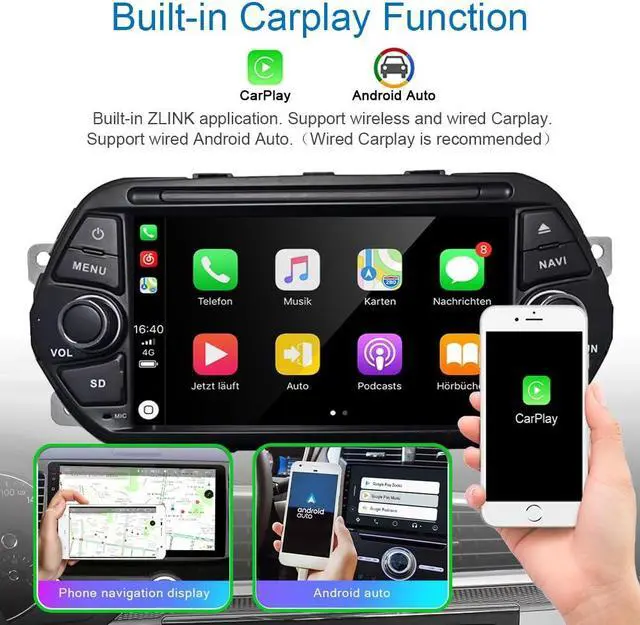 Alt view image 2 of 5 - GOJOHO for Double Din for Fiat Tipo Aegea EGEA Radio 2015-2018 7" IPS Touchscreen with Carplay Android auto, 2+32GB Android 12 GPS Navigation SWC and Free Rear Camera