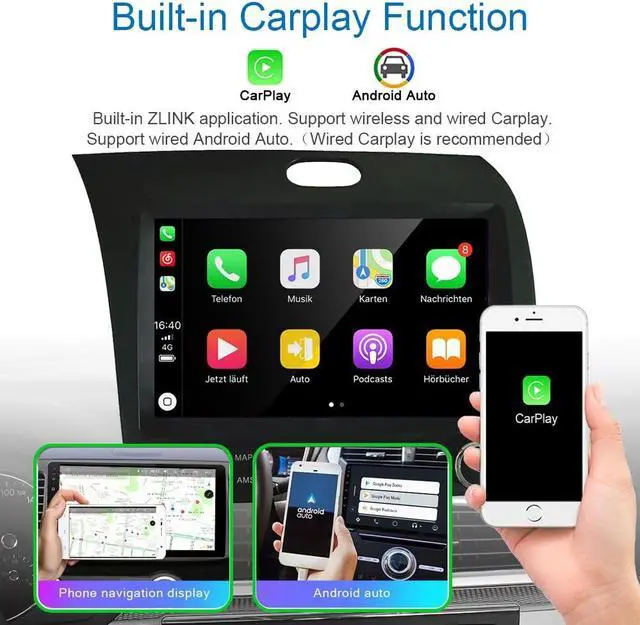 Alt view image 2 of 5 - GOJOHO for KIA K3 Cerato Forte Radio 2013-2018 with Built-in DSP Wireless Carplay Android Auto with Free Backup Camera 9" IPS Touch Screen GPS Navigation for Car Stereo Head Unit (2GB RAM+32GB ROM)