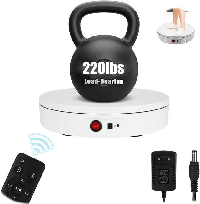 Main image of GOHASPW Rotating Display Stand 11.8'' Motorized Turntable Spinning Photography Turntable (White Wired)