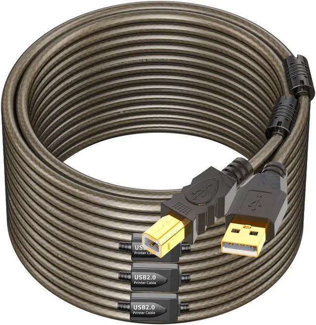 Main image of GOSYSONG Printer USB Cable 100ft, USB 2.0 Type A to Type B Printer Cord, High Speed Active USB 2.0 Type B Printer Cable,Printer USB Cable Compatible with HP, Canon, Dell, Epson, Xerox
