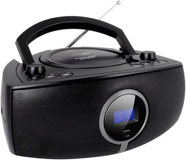Main image of HANNLOMAX HX-316CD CD/MP3 Boombox, AM/FM Radio, Digital Radio Frequency Display, Bluetooth, USB Port for MP3 Playback, LCD Display, Aux-in, AC/DC Power Source (Black)