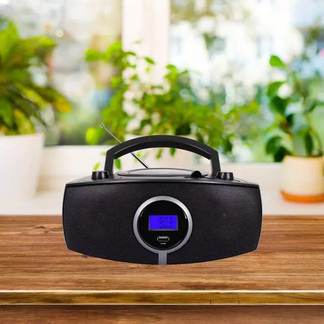 Alt view image 5 of 5 - HANNLOMAX HX-316CD CD/MP3 Boombox, AM/FM Radio, Digital Radio Frequency Display, Bluetooth, USB Port for MP3 Playback, LCD Display, Aux-in, AC/DC Power Source (Black)