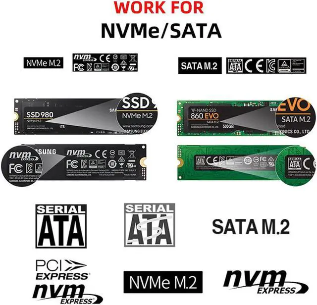 Alt view image 2 of 5 - chenyang USB 3.1 to M.2 NVME/SATA SSD Enclosure Reader,USB 3.1 Gen 2 10Gbps Tool Free Enclosure Adapter Support 2242/2260/2280mm with RTL9210B Chipset