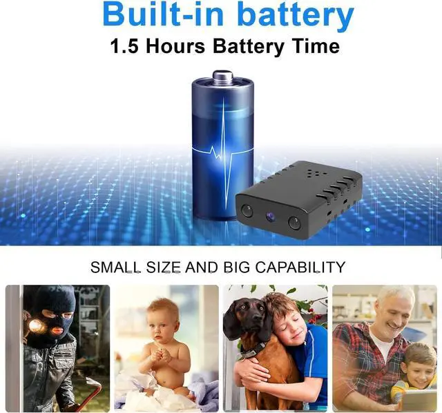 Alt view image 3 of 4 - Smallest Wireless Battery Camera HD1080P Spy Camera Hidden Camera For Home Security,Baby Monitor with Night Vision,AIHuman Motion Detection,Remote Viewing for Surveillance Camera with iOS,Android APP