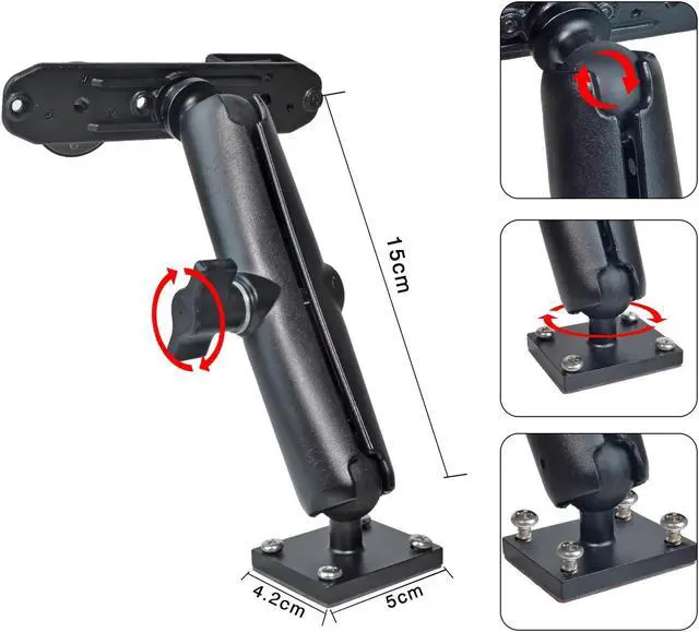 Alt view image 3 of 5 - HYSHIKRA Universal Handheld Radio and CB Microphone Hanger, with Adhesive Back and Pre Drill Holes with Self-tapping Screw for Baofeng Midland Kenwood Motorola Radio