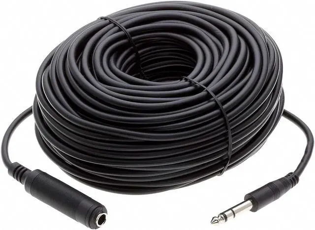 Alt view image 3 of 4 - InstallerParts 100Ft 1/4" Male to Female Stereo Audio Extension Cable (TRS Cable) - Headphone Extension Cable Compatible with Amplifiers, Microphones, and More!