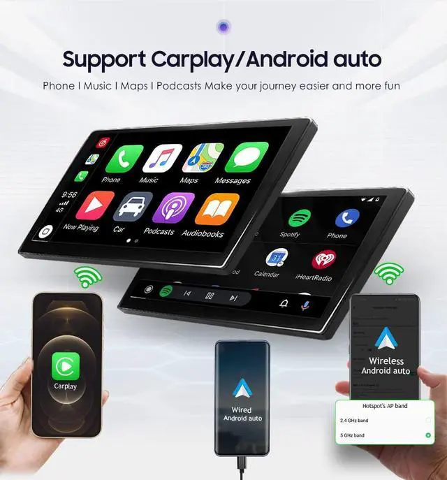 Alt view image 3 of 5 - 10.1 Inch Android 12 Stereo Car Radio for Toyota Camry 2011-2014 North America Version Wireless Carplay | Android Auto 8-Core 4G+32G Weather Display WiFi GPS Navigation Bluetooth 5.0 (4GB+64GB)