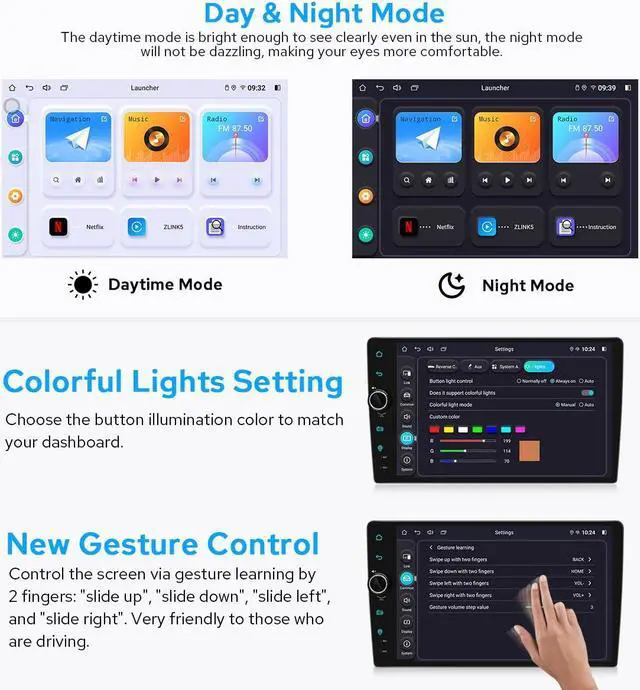 Alt view image 4 of 5 - JOYING Car Stereo for Toyota Rav4 2006-2012 Android 12 Car Radio 9" Touch Screen Head Unit 4GB+64GB with Wireless CarPlay Android Auto GPS Navigation Bluetooth Mirror Link(JY-TZ164N4)