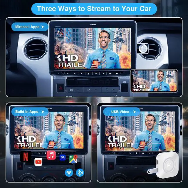 Alt view image 4 of 5 - Wireless CarPlay Adapter, Netflix CarPlay Adapter for Car with YouTube, Perfect for CarPlay Wireless Adapter, Android Auto Magic CarPlay Box for Factory Wired CarPlay Cars from 2016-White