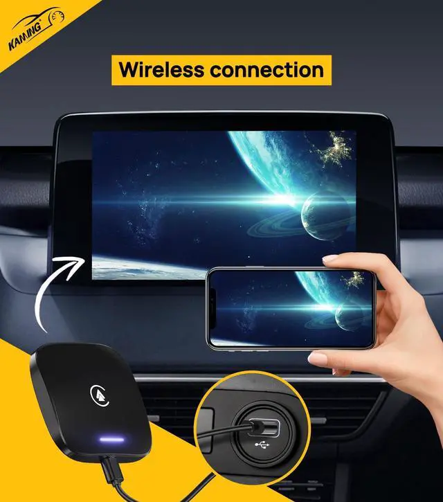 Alt view image 5 of 5 - Wireless CarPlay Adapter, Android Auto Magic Box Build in Google Play, YouTube, Netflix, Live Sports and More! 4GB+64GB, 8Core Multimedia CarPlay Box with SIM, TF Card for OEM 2016 Wired CarPlay Cars
