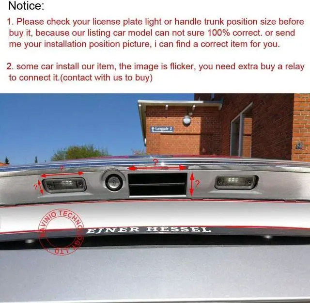 Alt view image 4 of 5 - HD 720P Night Vision Waterproof Car License Light Plate Back Up Rear View Reverse Camera Replacement for Porsche Cayenne 9PA 2003-2010/Skoda Fabia Combi 2004/Audi TT 8J 2007
