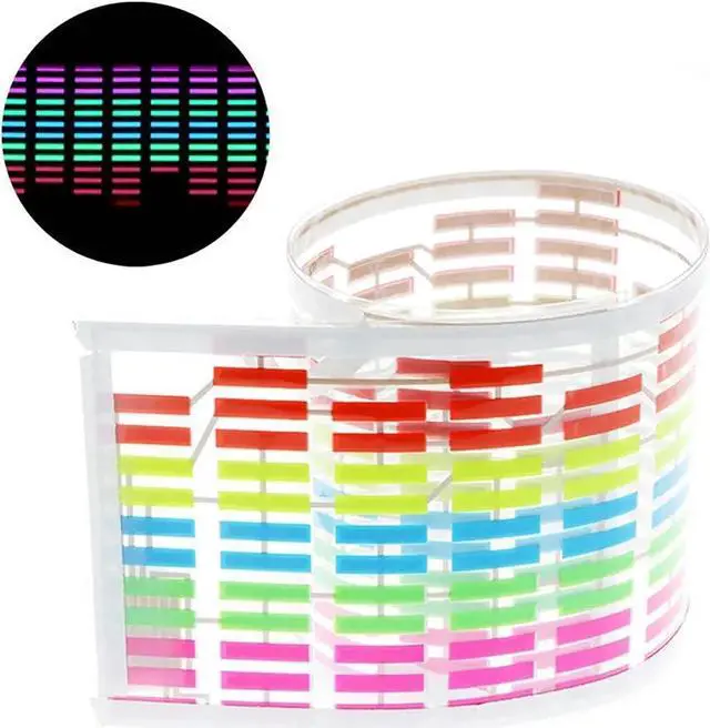 Alt view image 2 of 5 - keeda Sound Music Activate Sensor Car Auto Sticker LED Light Equalizer Glow LED Light Audio Voice Rhythm Lamp (Multicolor, 90x25 cm)