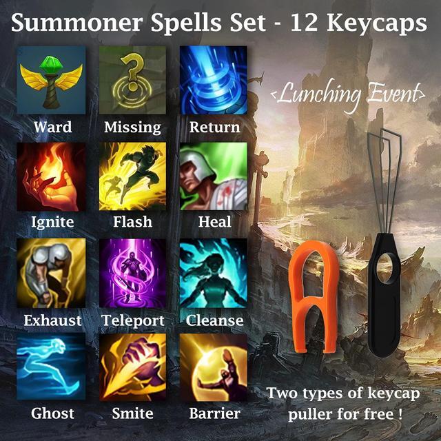 Alt view image 3 of 5 - League of Legends Custom Keycaps (Champion Vex) - Laser Engraved with Each Champion's Portrait, Passive, and Skills. Fit with Any Mechanical Keyboard. League of Legends Gift for Gamers