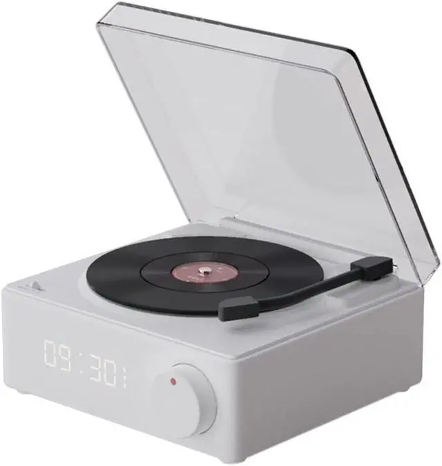 Main image of Vintage Vinyl Record Player Style Bluetooth Speaker Phonograph Style Retro Bluetooth Speaker White Cute Look Gift for Girls Good Bass Enhancement Loud Volume