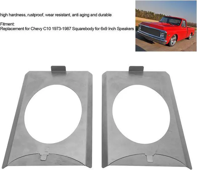 Alt view image 3 of 5 - Leapiture 2PCS 6x9 Inch Car Audio Speaker Brackets, Steel, Polished, For C10 1973-1987 Squarebody