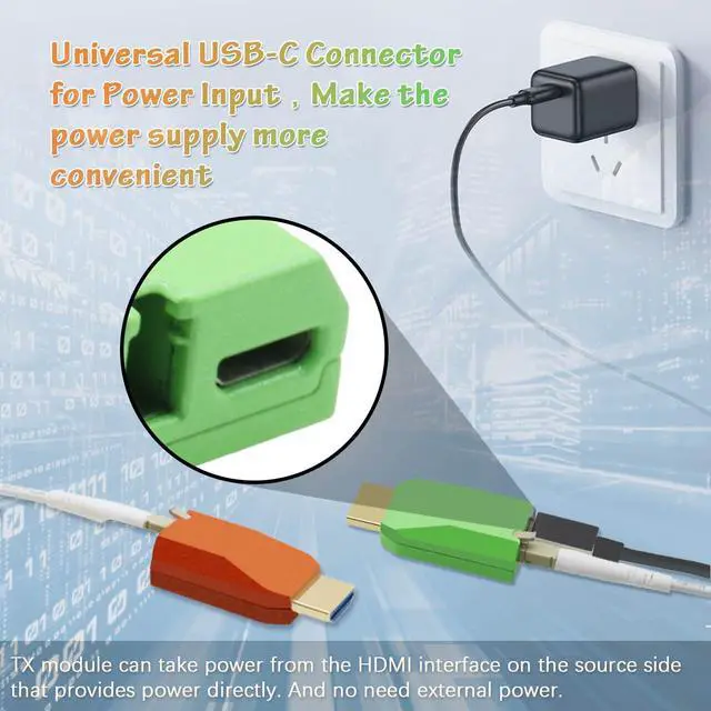 Alt view image 4 of 5 - Lcantve Mini 4K@30Hz HDMI1.4 Fiber Extender, Uncompressed HDMI Video Fiber Extender, Up to 300m Over OM3 Multi-Mode LC Fiber, 10.2Gbps Bandwidth