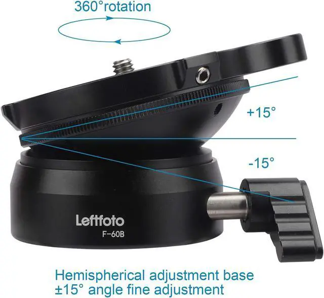 Alt view image 2 of 5 - Tripod Leveling Base Half Ball Quick Tilted up and Down 15 Degrees in Any Direction for Canon Nikon and Other DSLR Cameras Tripods Monopods with Offset Bubble Level