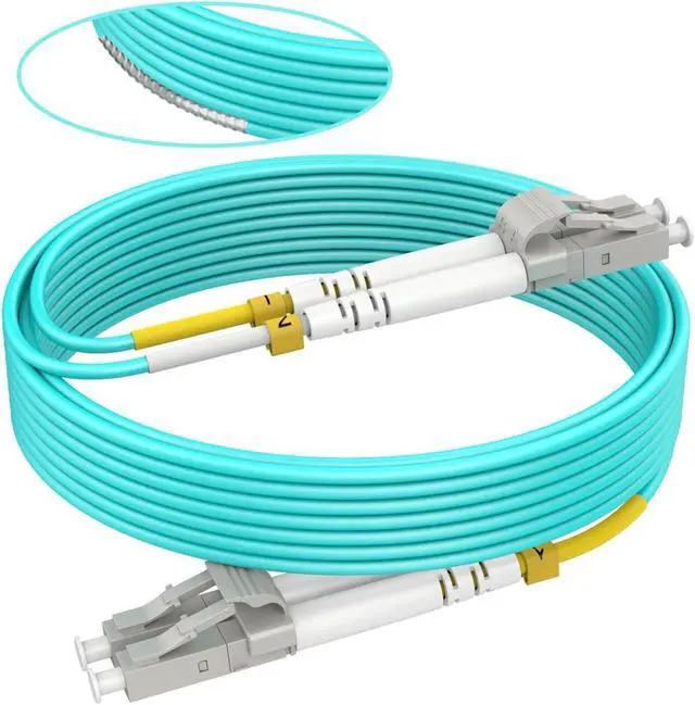 Main image of OPTFOCUS Fiber Optic Cable, LC to LC Fiber Patch Cable SFP Fiber Optic Cable Cord LSZH Multimode Armored OM3 Duplex Length of 50 m