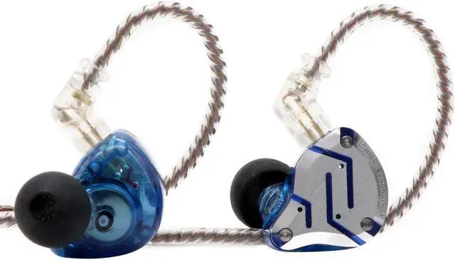 Alt view image 2 of 5 - Linsoul KZ ZS10 Pro in Ear Earphones (with Mic, Glare Blue)+Tripowin Zonie 16 Core Cable(Recessed 2pin, 3.5mm, Moss)