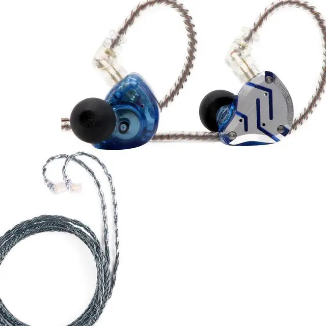 Main image of Linsoul KZ ZS10 Pro in Ear Earphones (with Mic, Glare Blue)+Tripowin Zonie 16 Core Cable(Recessed 2pin, 3.5mm, Moss)