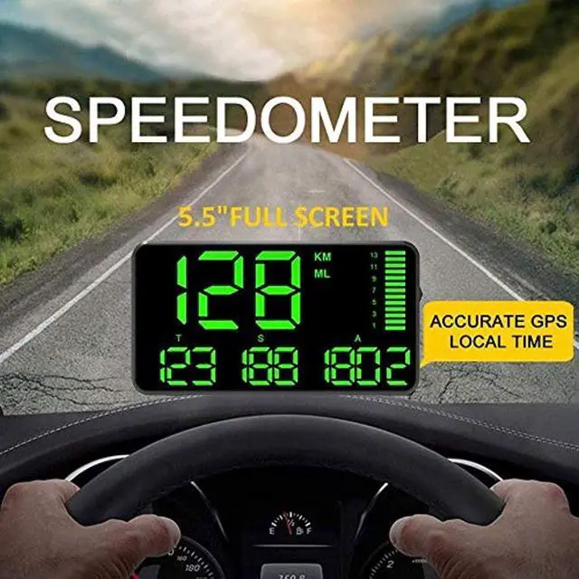 Alt view image 4 of 5 - 5.5'' Speedometer Odometer Display MPH/KMH with Over Speeding Alarm for All Vehicle Truck Bicycle Motorcycle, Speed, Driving Mileage, Time Calculation