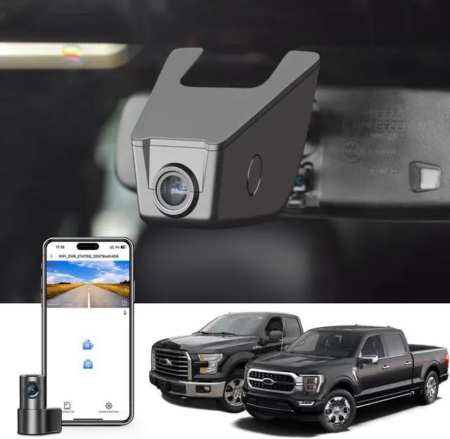 Main image of Mangoal Front 4K & Rear 1080P Dash Cam fit for Ford F150 2013-2017 F250/F350 Super Duty 2015-2019 XLT Lariat King Ranch Tremor Raptor Limited Platinum(Model B), Free App & WiFi, 128GB Card