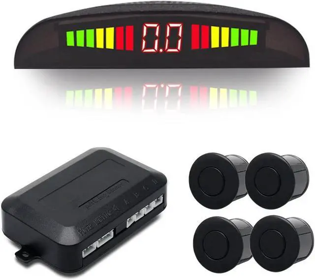 Main image of Rear Parking Sensor Kit Black MASO LED Display Parking Assistants Double CPU Security Reversing Parking Radar Sensor Car Vehicle with 4 Sensors Alarm Buzzer Reminder Safe Driving