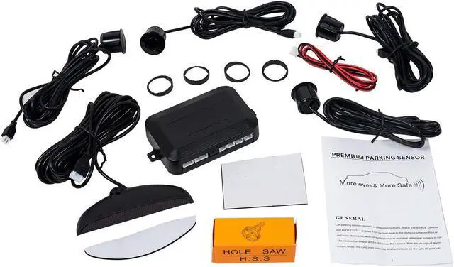Alt view image 5 of 5 - Rear Parking Sensor Kit Black MASO LED Display Parking Assistants Double CPU Security Reversing Parking Radar Sensor Car Vehicle with 4 Sensors Alarm Buzzer Reminder Safe Driving