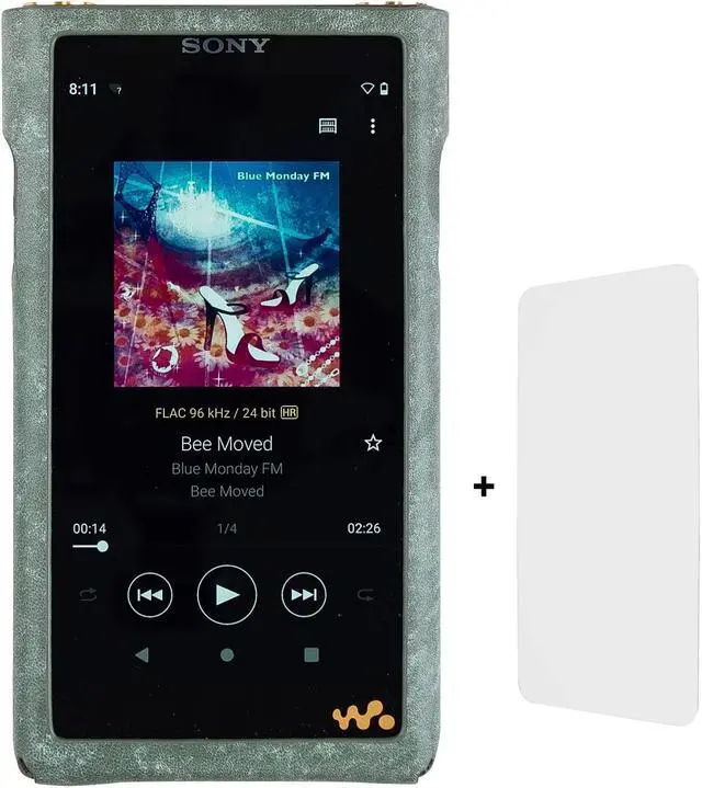 Main image of MITER CASE Compatible with Sony NW-WM1AM2 / NW-WM1ZM2 Walkman , Handmade Italy Pueblo Leather Case Cover + a Screen Protector for WM1AM2 WM1ZM2 (Dark Green)